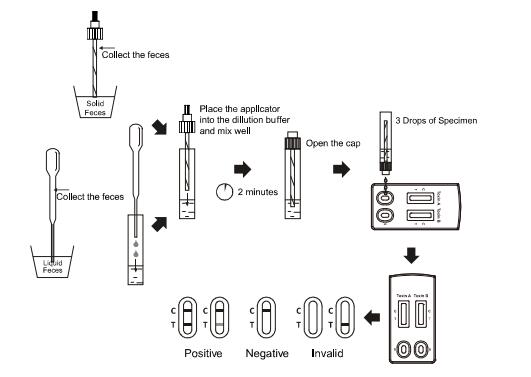 Van de Stroomimmunochromatographic van Ce Zij van het de Analysesclostridium van de de Toxinea+ Toxine B Combo difficile Snelle de Testcassette