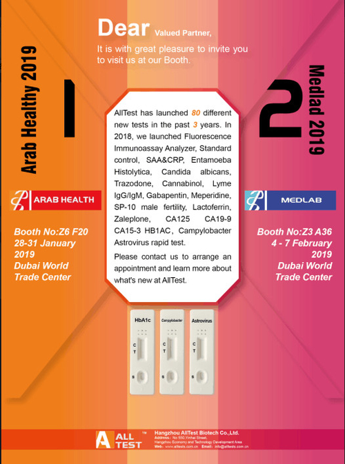 Latest company news about Uitnodiging voor Arabische Gezondheid en Medlab 2019