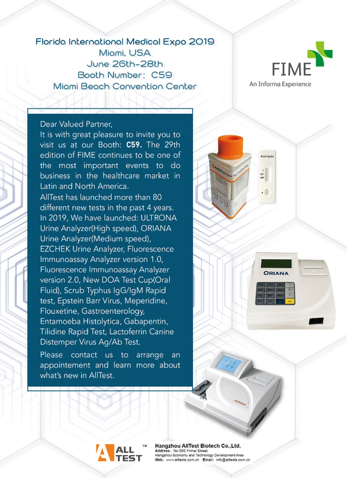 Latest company news about Uitnodiging voor FIME 2019