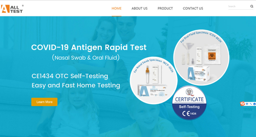 Latest company news about ALLTEST BIOTECH covid-19 Themawebsite is nu Levend